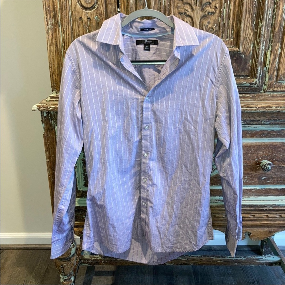 Marc Anthony Lavender Striped Button Down Shirt